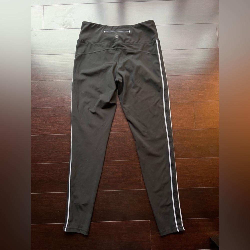 Tangerine Black Stripe Leggings Medium High Rise Athletic Workout Gym - Picture 6 of 14